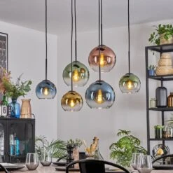 Koyoto Hängeleuchte Glas 15 Cm, 20 Cm Blau, Gold, Grün, Klar, Kupferfarben, 6-flammig -Lampe Verkäufe koyoto haengeleuchte glas 15 cm 20 cm h9016526 4