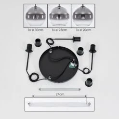 Koyoto Hängeleuchte Glas 20 Cm, 25 Cm, 30 Cm Klar, Rauchfarben, 3-flammig -Lampe Verkäufe koyoto haengeleuchte glas 20 cm 25 cm 30 cm h3625569 4