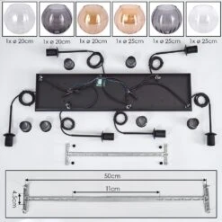 Koyoto Hängeleuchte Glas 20 Cm, 25 Cm Bernsteinfarben, Klar, Rauchfarben, 6-flammig -Lampe Verkäufe koyoto haengeleuchte glas 20 cm 25 cm h3953839 4