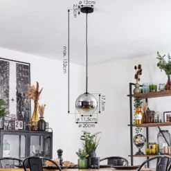 Koyoto Hängeleuchte Glas 20 Cm Chrom, Klar, Rauchfarben, 1-flammig -Lampe Verkäufe koyoto haengeleuchte glas 20 cm h3622995 3