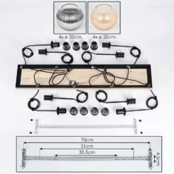 Koyoto Hängeleuchte Glas 20 Cm Naturfarben, Schwarz, 8-flammig 18 Koyoto Hängeleuchte Glas 20 Cm Naturfarben, Schwarz, 8-flammig -Lampe Verkäufe koyoto haengeleuchte glas 20 cm h3935842 4