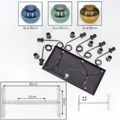 Koyoto Hängeleuchte Glas 20 Cm Blau, Gold, Grün, 6-flammig -Lampe Verkäufe koyoto haengeleuchte glas 20 cm h9027317 4