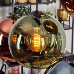 Koyoto Hängeleuchte Glas 25 Cm Blau, Grün, Kupferfarben, 6-flammig -Lampe Verkäufe koyoto haengeleuchte glas 25 cm h3963593 2