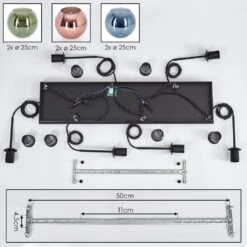 Koyoto Hängeleuchte Glas 25 Cm Blau, Grün, Kupferfarben, 6-flammig -Lampe Verkäufe koyoto haengeleuchte glas 25 cm h3963593 4