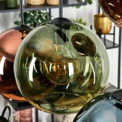 Koyoto Hängeleuchte Glas 25 Cm Blau, Grün, Kupferfarben, 6-flammig -Lampe Verkäufe koyoto haengeleuchte glas 25 cm h3963593 5