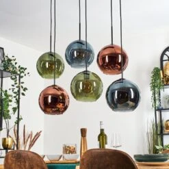 Koyoto Hängeleuchte Glas 25 Cm Blau, Grün, Kupferfarben, 6-flammig -Lampe Verkäufe koyoto haengeleuchte glas 25 cm h3963593 9