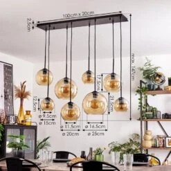 Koyoto Hängeleuchte Glas 25cm, 20cm, 15cm Bernsteinfarben, 8-flammig -Lampe Verkäufe koyoto haengeleuchte glas 25cm 20cm 15cm h3717455 3