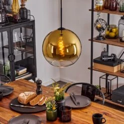 Koyoto Hängeleuchte Glas 30 Cm Gold, Klar, 1-flammig