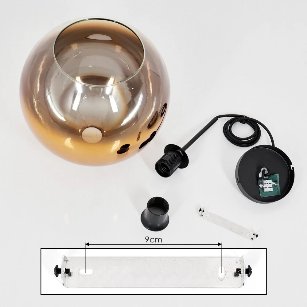 Koyoto Hängeleuchte Glas 30 Cm Gold, Klar, 1-flammig 7 Koyoto Hängeleuchte Glas 30 Cm Gold, Klar, 1-flammig – Bild 5