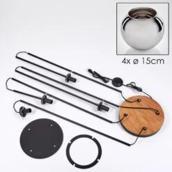 Koyoto Stehleuchte Glas 15 Cm Holz Dunkel, Schwarz, 4-flammig -Lampe Verkäufe koyoto stehleuchte glas 15 cm h3869772 4