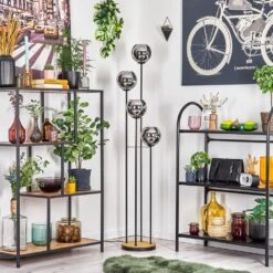 Koyoto Stehleuchte Glas 15 Cm Holz Dunkel, Schwarz, 4-flammig -Lampe Verkäufe koyoto stehleuchte glas 15 cm h3869772 9