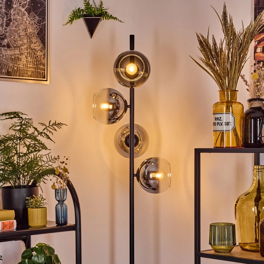 Koyoto Stehleuchte Glas 15 Cm Chrom, Klar, Rauchfarben, 4-flammig 13 Koyoto Stehleuchte Glas 15 Cm Chrom, Klar, Rauchfarben, 4-flammig – Bild 11