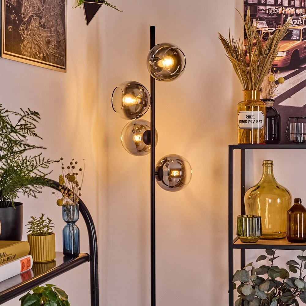 Koyoto Stehleuchte Glas 15 Cm Chrom, Klar, Rauchfarben, 4-flammig 15 Koyoto Stehleuchte Glas 15 Cm Chrom, Klar, Rauchfarben, 4-flammig – Bild 13