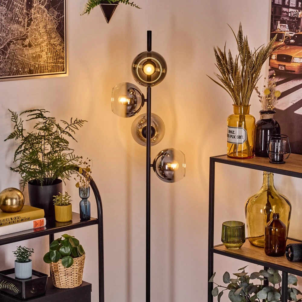 Koyoto Stehleuchte Glas 15 Cm Chrom, Klar, Rauchfarben, 4-flammig 11 Koyoto Stehleuchte Glas 15 Cm Chrom, Klar, Rauchfarben, 4-flammig – Bild 9