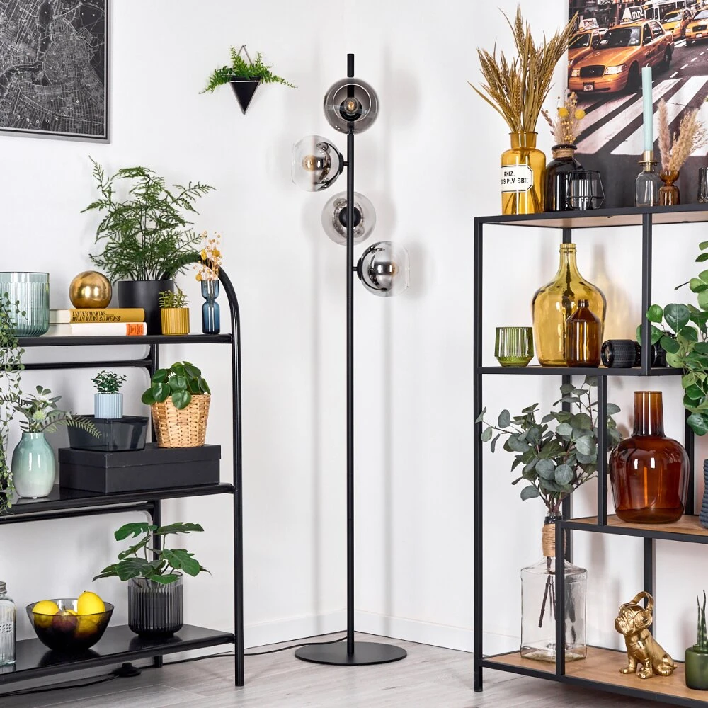 Koyoto Stehleuchte Glas 15 Cm Chrom, Klar, Rauchfarben, 4-flammig 12 Koyoto Stehleuchte Glas 15 Cm Chrom, Klar, Rauchfarben, 4-flammig – Bild 10