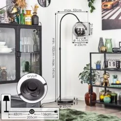 Koyoto Stehleuchte Glas 25 Cm Chrom, Rauchfarben, 1-flammig -Lampe Verkäufe koyoto stehleuchte glas 25 cm h3821725 3