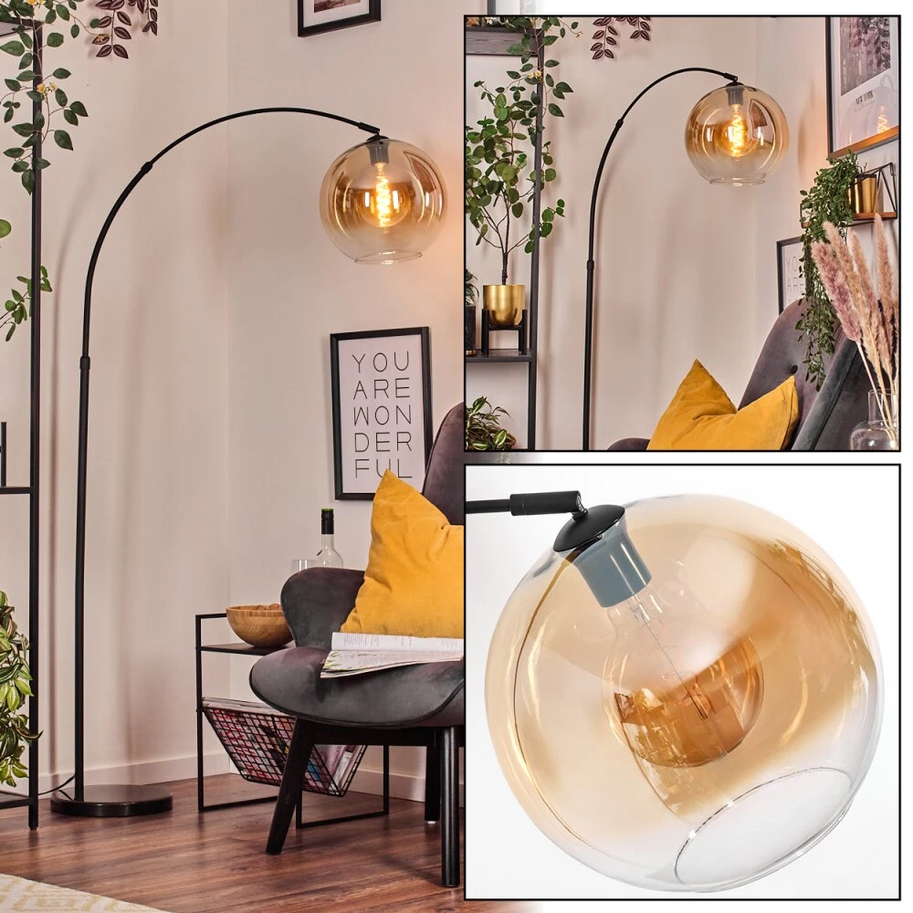 Koyoto Stehleuchte Glas 30 Cm Schwarz, 1-flammig 3 Koyoto Stehleuchte Glas 30 Cm Schwarz, 1-flammig