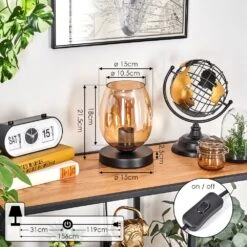 Koyoto Tischleuchte Glas 15 Cm Bernsteinfarben, 1-flammig -Lampe Verkäufe koyoto tischleuchte glas 15 cm h3781579 3