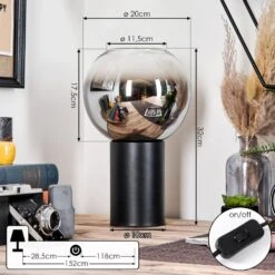 Koyoto Tischleuchte Glas 15 Cm Chrom, Klar, Rauchfarben, 1-flammig -Lampe Verkäufe koyoto tischleuchte glas 15 cm h3852026 3