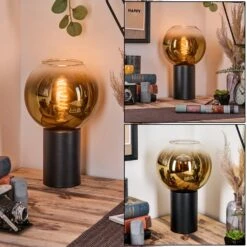 Koyoto Tischleuchte Glas 20 Cm Gold, Klar, 1-flammig