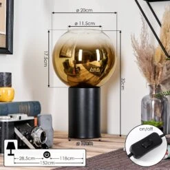 Koyoto Tischleuchte Glas 20 Cm Gold, Klar, 1-flammig -Lampe Verkäufe koyoto tischleuchte glas 20 cm h3851203 3