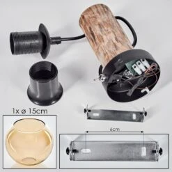 Koyoto Wandleuchte Glas 15 Cm Naturfarben, Schwarz, 1-flammig -Lampe Verkäufe koyoto wandleuchte glas 15 cm h3759776 4