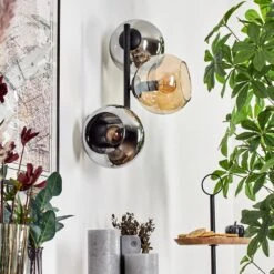 Koyoto Wandleuchte Glas 15 Cm Bernsteinfarben, Chrom, Rauchfarben, 3-flammig -Lampe Verkäufe koyoto wandleuchte glas 15 cm h3899601 11