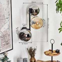 Koyoto Wandleuchte Glas 15 Cm Bernsteinfarben, Chrom, Rauchfarben, 3-flammig -Lampe Verkäufe koyoto wandleuchte glas 15 cm h3899601 3