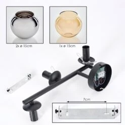 Koyoto Wandleuchte Glas 15 Cm Bernsteinfarben, Chrom, Rauchfarben, 3-flammig -Lampe Verkäufe koyoto wandleuchte glas 15 cm h3899601 4