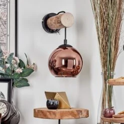 Koyoto Wandleuchte Glas 15cm Naturfarben, Schwarz, 1-flammig -Lampe Verkäufe koyoto wandleuchte glas 15cm h3785805 1