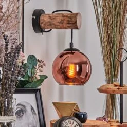 Koyoto Wandleuchte Glas 15cm Naturfarben, Schwarz, 1-flammig -Lampe Verkäufe koyoto wandleuchte glas 15cm h3785805 6