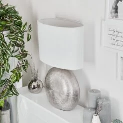 Lahnus  Tischleuchte Silber, 1-flammig -Lampe Verkäufe lahnus tischleuchte h3613511 11