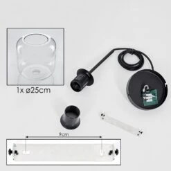 Lauden Hängeleuchte Glas 25cm Klar, 1-flammig -Lampe Verkäufe lauden haengeleuchte glas 25cm h3707463 4