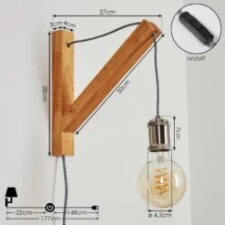 Laveille Wandleuchte Naturfarben, Nickel-Matt, 1-flammig -Lampe Verkäufe laveille wandleuchte h3547601 3