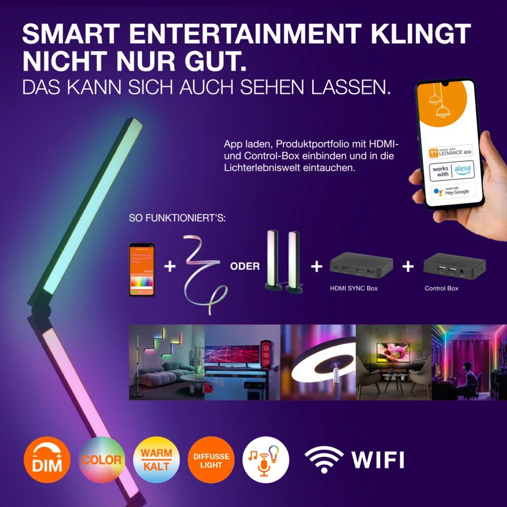 LEDVANCE SMART WIFI FLOOR Stehleuchte Schwarz, 1-flammig, Fernbedienung 16 LEDVANCE SMART WIFI FLOOR Stehleuchte Schwarz, 1-flammig, Fernbedienung – Bild 14