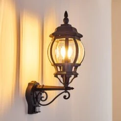 Lentua Außenwandleuchte Schwarz, 1-flammig, Bewegungsmelder -Lampe Verkäufe lentua aussenwandleuchte h3012468 do2 16