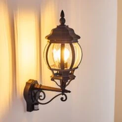 Lentua Außenwandleuchte Schwarz, 1-flammig, Bewegungsmelder -Lampe Verkäufe lentua aussenwandleuchte h3012468 do2 7