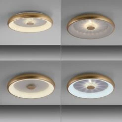 Leuchten Direkt VERTIGO Deckenleuchte LED Gold, 1-flammig, Fernbedienung -Lampe Verkäufe leuchten direkt vertigo deckenleuchte 14386 60 13