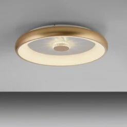 Leuchten Direkt VERTIGO Deckenleuchte LED Gold, 1-flammig, Fernbedienung -Lampe Verkäufe leuchten direkt vertigo deckenleuchte 14386 60 9