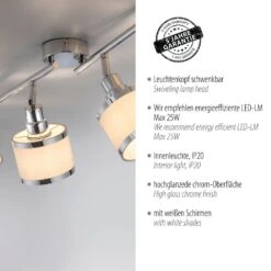 LeuchtenDirekt ACCOR Deckenleuchte Silber, 4-flammig -Lampe Verkäufe leuchtendirekt accor deckenleuchte 15374 17 4