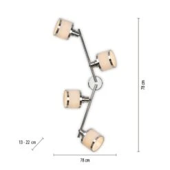 LeuchtenDirekt ACCOR Deckenleuchte Silber, 4-flammig -Lampe Verkäufe leuchtendirekt accor deckenleuchte 15374 17 8