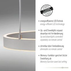 LeuchtenDirekt LILLUTI Pendelleuchte LED Silber, 2-flammig, Fernbedienung -Lampe Verkäufe leuchtendirekt lilluti pendelleuchte 15156 55 5