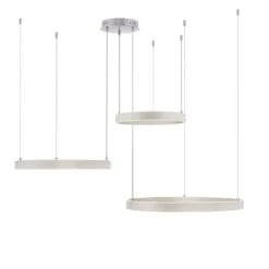 LeuchtenDirekt LILLUTI Pendelleuchte LED Silber, 2-flammig, Fernbedienung -Lampe Verkäufe leuchtendirekt lilluti pendelleuchte 15156 55 8