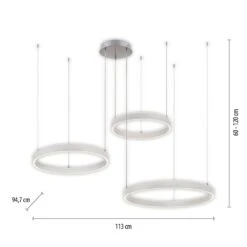 LeuchtenDirekt LILLUTI Pendelleuchte LED Silber, 2-flammig, Fernbedienung -Lampe Verkäufe leuchtendirekt lilluti pendelleuchte 15156 55 9