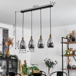 Lincura Hängeleuchte Messing, Schwarz, 4-flammig -Lampe Verkäufe lincura haengeleuchte h3612231 3