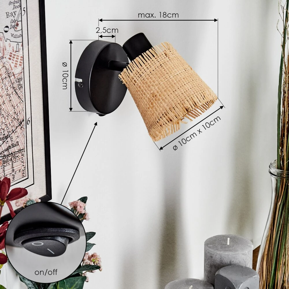 Lindberg Wandleuchte Schwarz, 1-flammig 6 Lindberg Wandleuchte Schwarz, 1-flammig – Bild 4