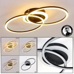 Lithgow Deckenleuchte LED Schwarz, 1-flammig