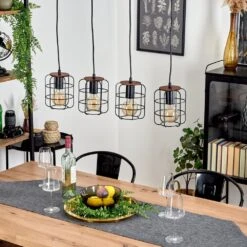 Loedingen Pendelleuchte Braun, Schwarz, 4-flammig -Lampe Verkäufe loedingen pendelleuchte h3557648 11