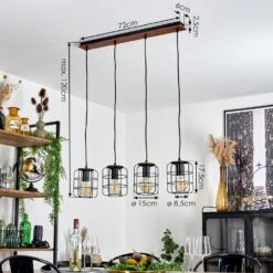 Loedingen Pendelleuchte Braun, Schwarz, 4-flammig -Lampe Verkäufe loedingen pendelleuchte h3557648 3