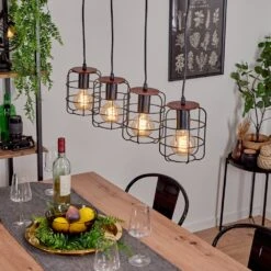 Loedingen Pendelleuchte Braun, Schwarz, 4-flammig -Lampe Verkäufe loedingen pendelleuchte h3557648 8